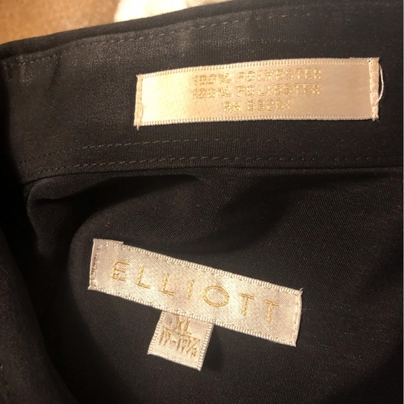 Elliott Classic Black Men's XL 17/17.5 Button Up Silky Shirt L/S Polyester - Picture 5 of 5